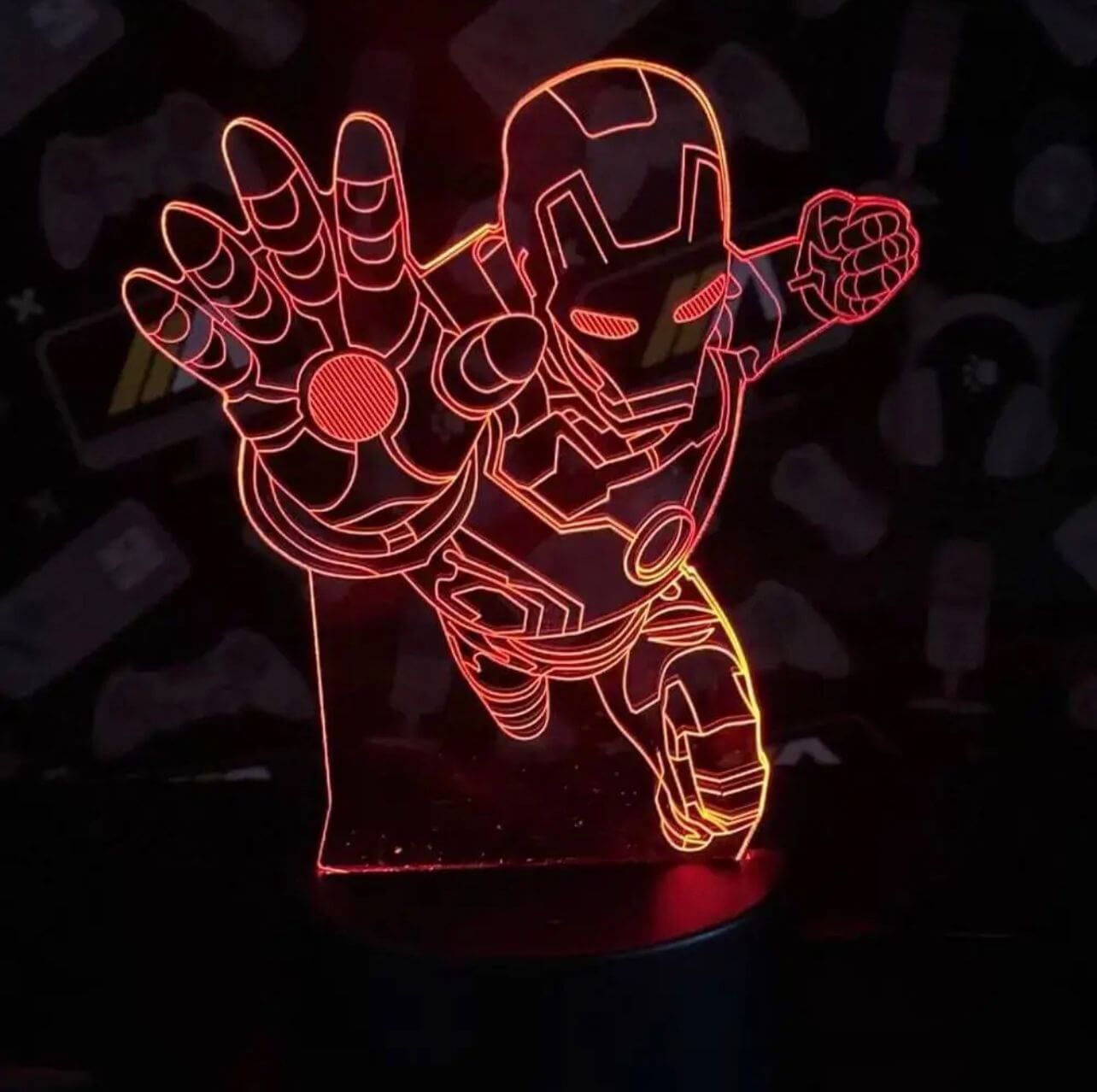 3d led light lamp one iron man 3d31