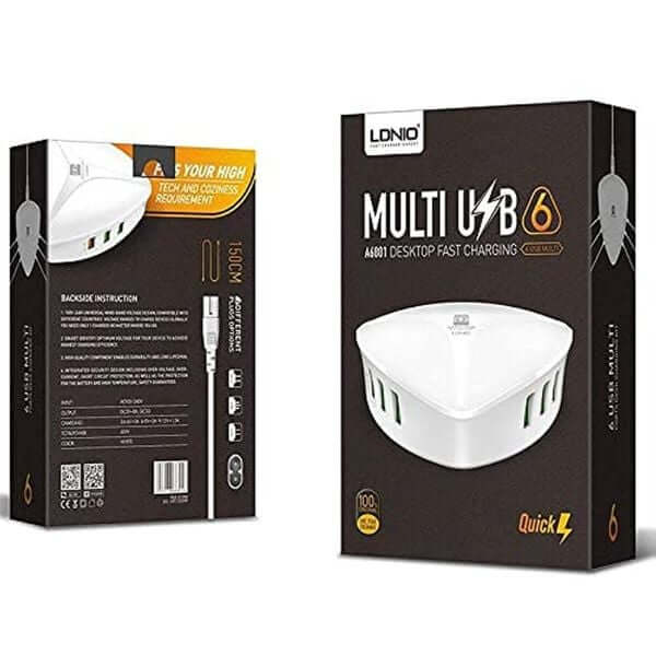 LDNIO A6801 6-Port USB Desktop Charger