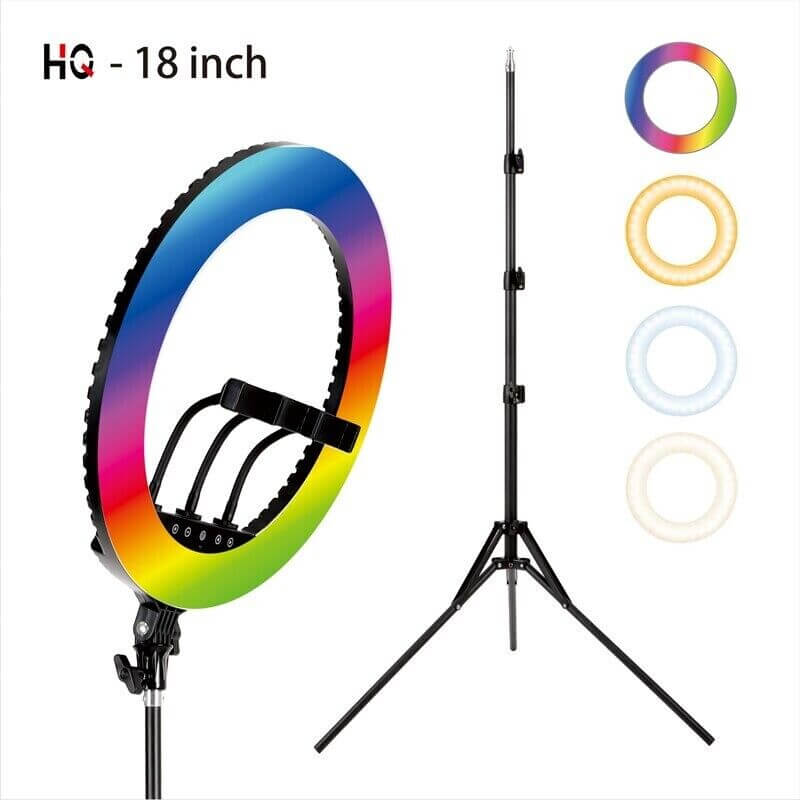 HQ18 18" RGB LED Ring Light with Tripod & Remote