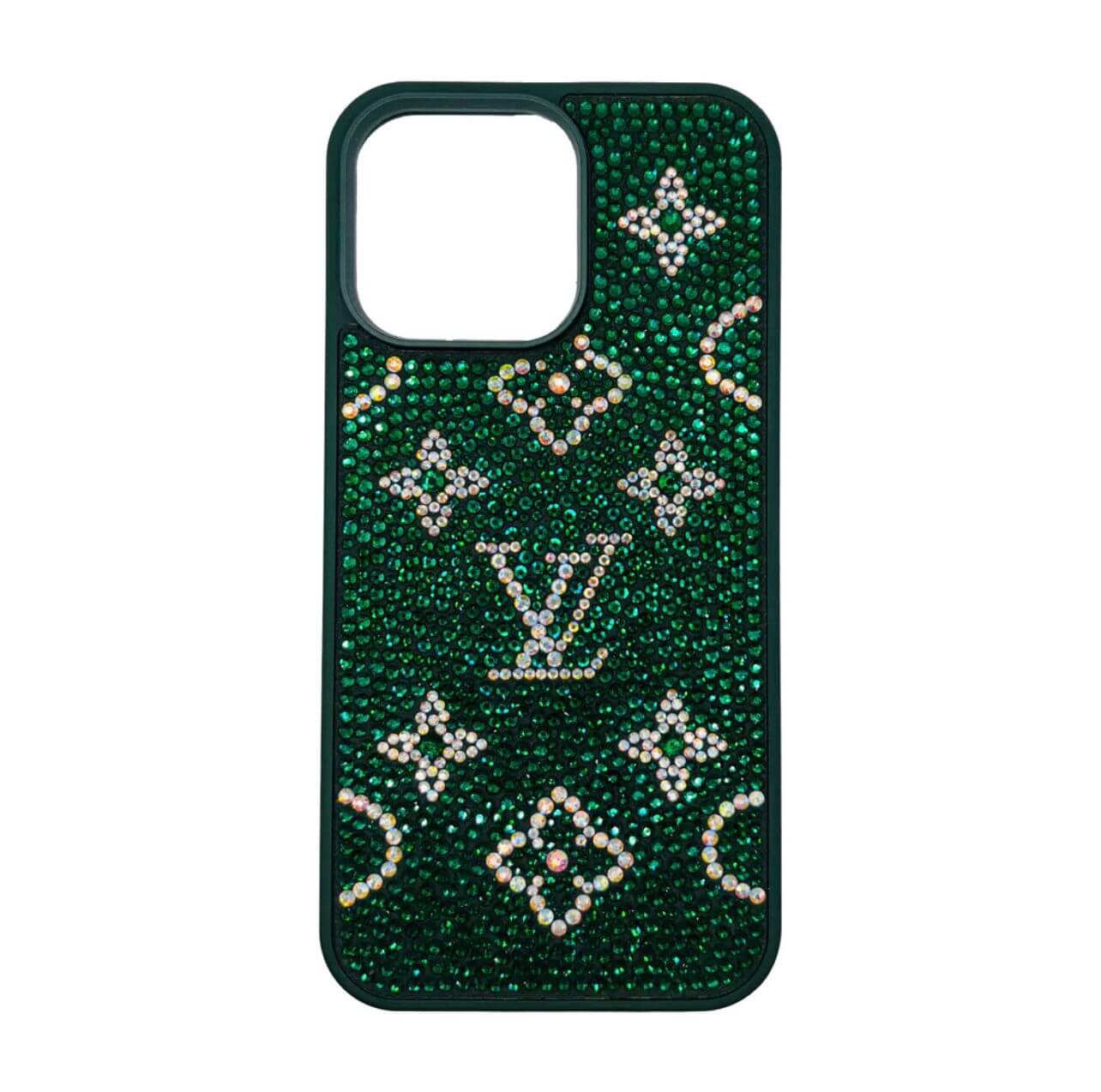 غطاء آيفون 14 برو ماكس Swarovski LV أخضر