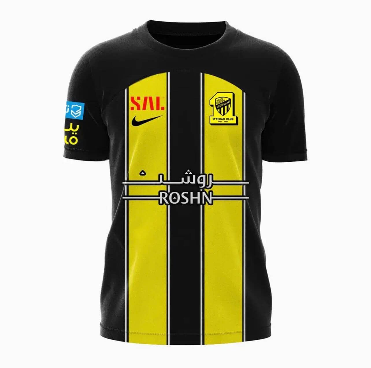 T-Shirt Al Ittihad Black Yellow New XXL