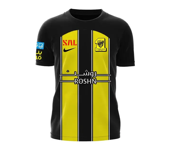 T-Shirt Al Ittihad Black Yellow New 5