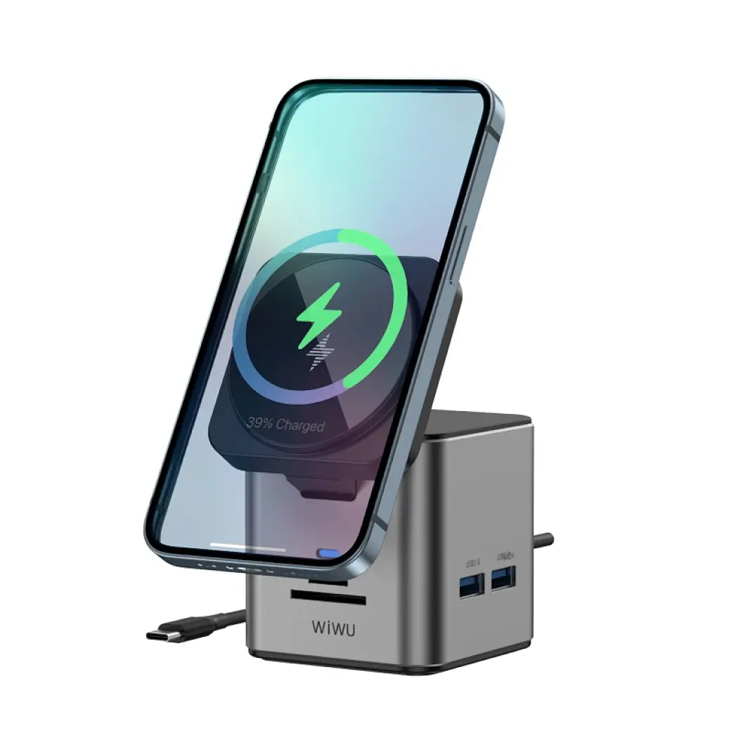 WiWU Wireless Charge Cube Hub 9-in-1 – Multi-Device Charging Station
